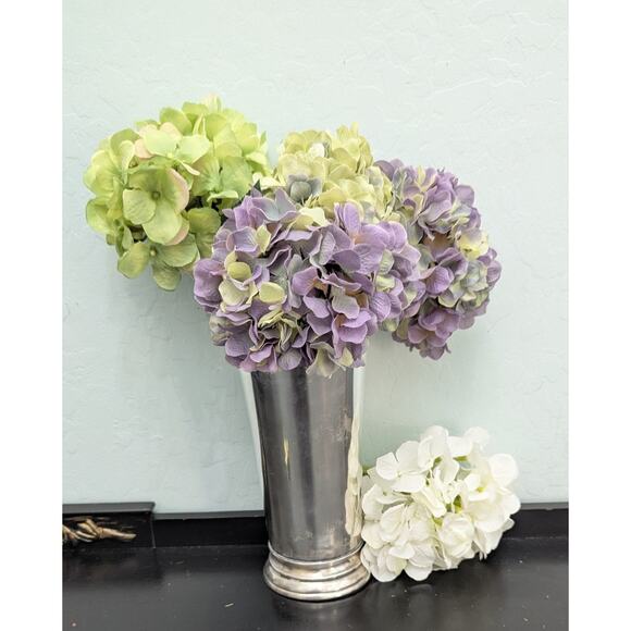 Restoration Hardware Julep Silver Pewter Vase 10" Tall Pewter Patinab Old World - Picture 2 of 5